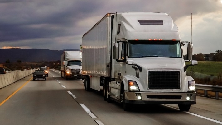 Truck on roadway